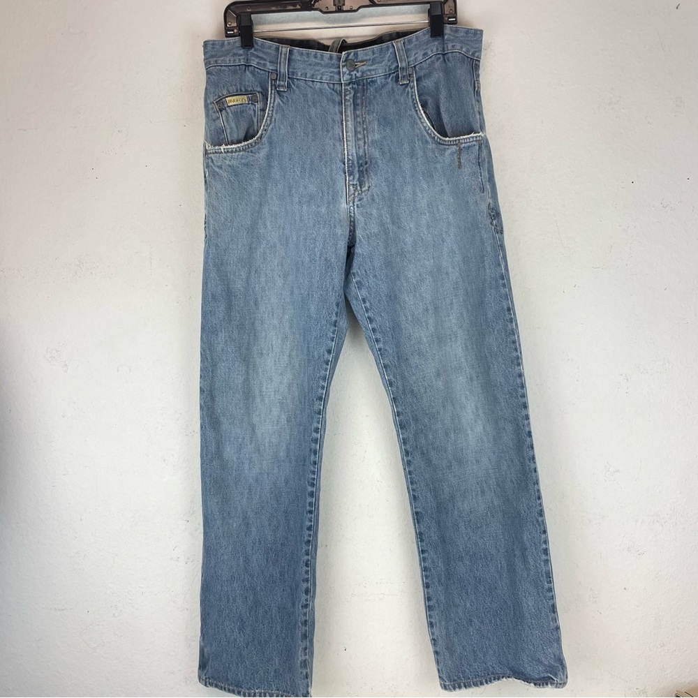 Rusty Distressed Classic Blue Denim Jeans Size 34